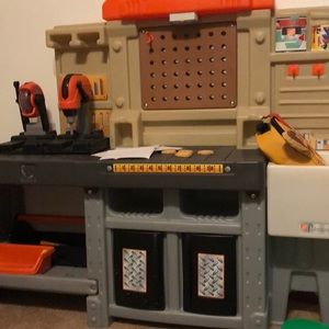 Children’s work desk with tools